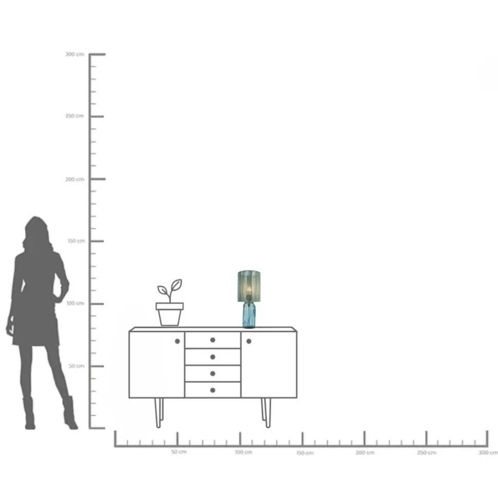 Tischleuchte Vecchio Blau 42cm