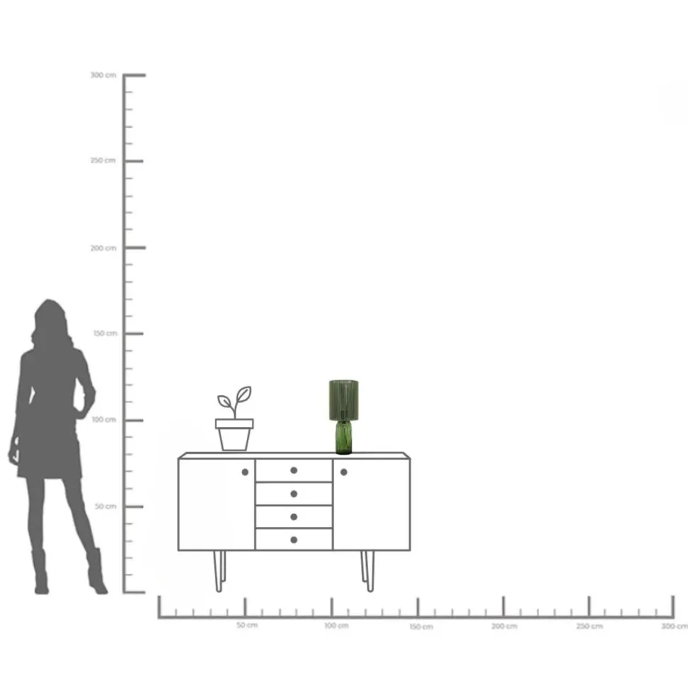 Tischleuchte Vecchio Grün 42cm