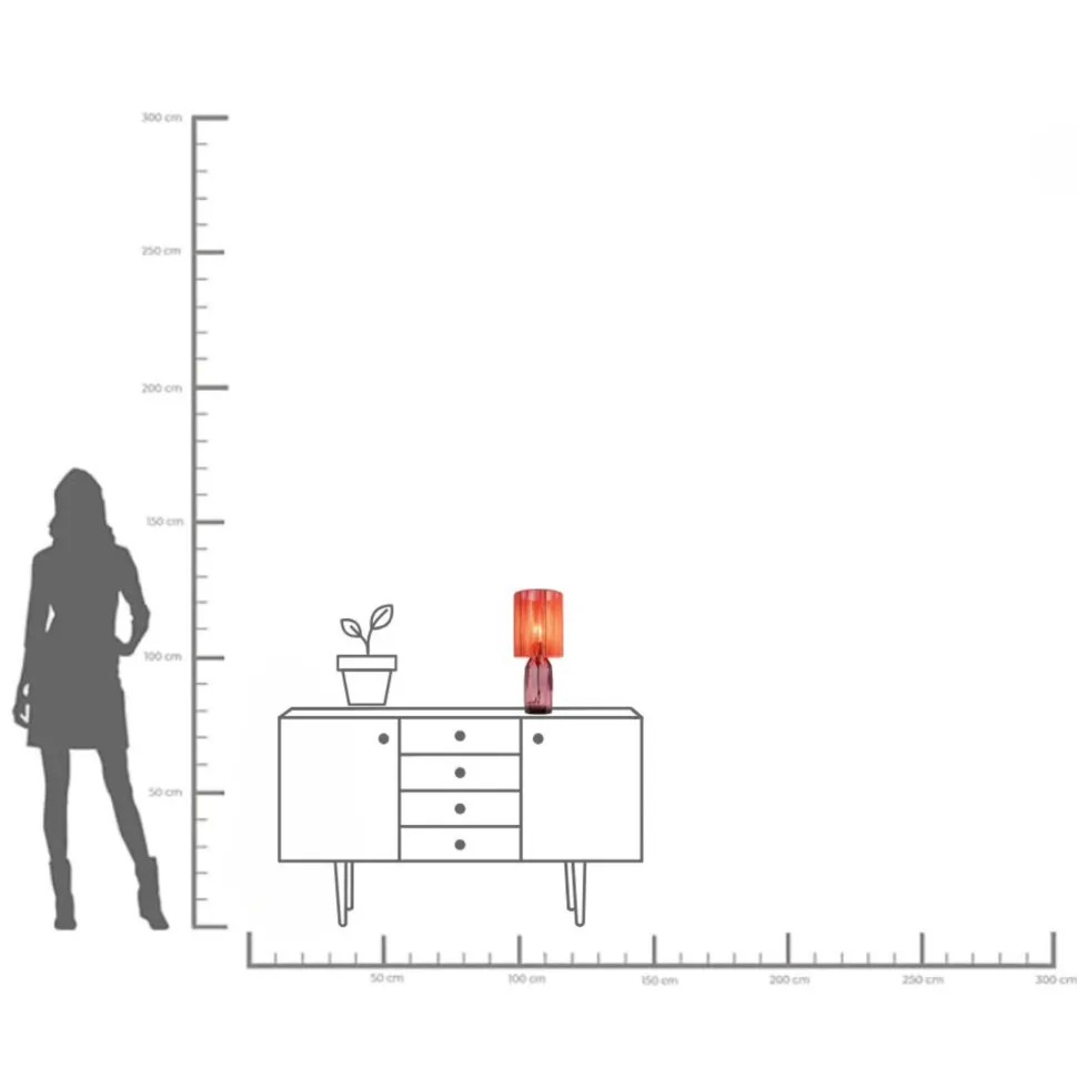 Tischleuchte Veccio Pink 42cm