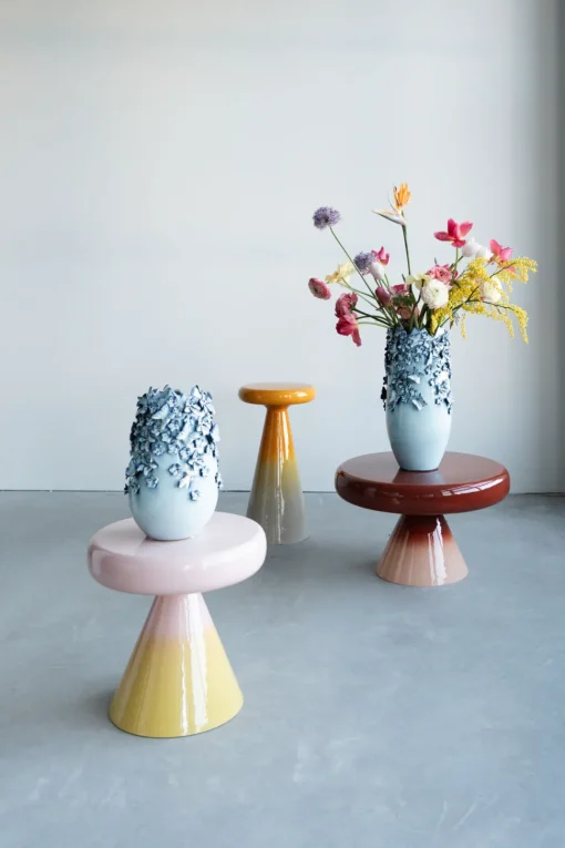 Vase Butterflies Lightblue 50cm