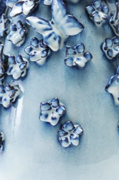 Vase Butterflies Lightblue 35cm