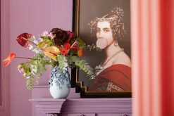 Vase Butterflies Lightblue 35cm