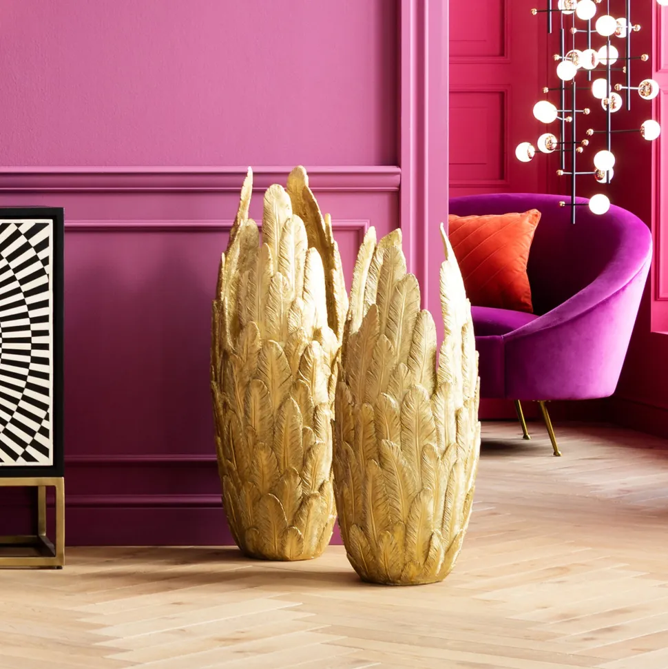 Vase Feathers Gold 91