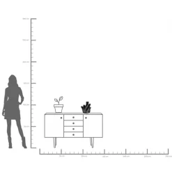 Vase Flame Schwarz 29cm