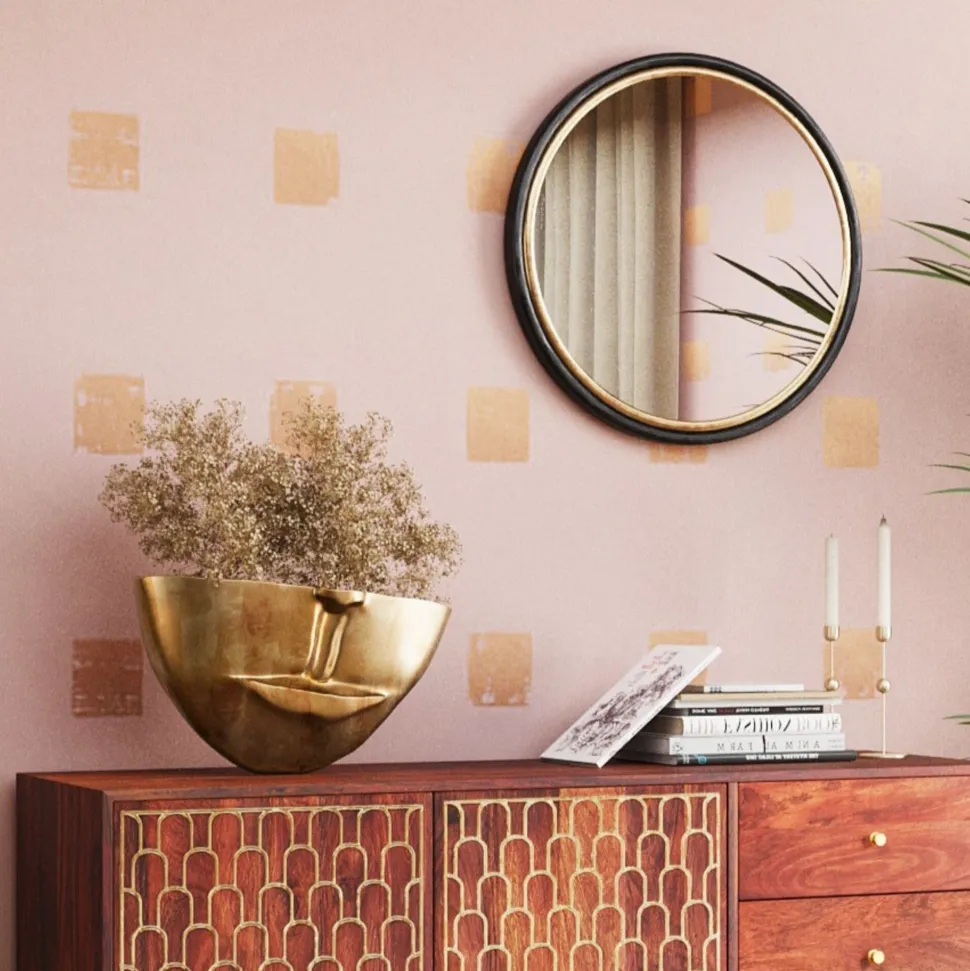 Vase Half Face Gold 46cm