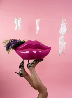 Vase Lips Pink 28cm