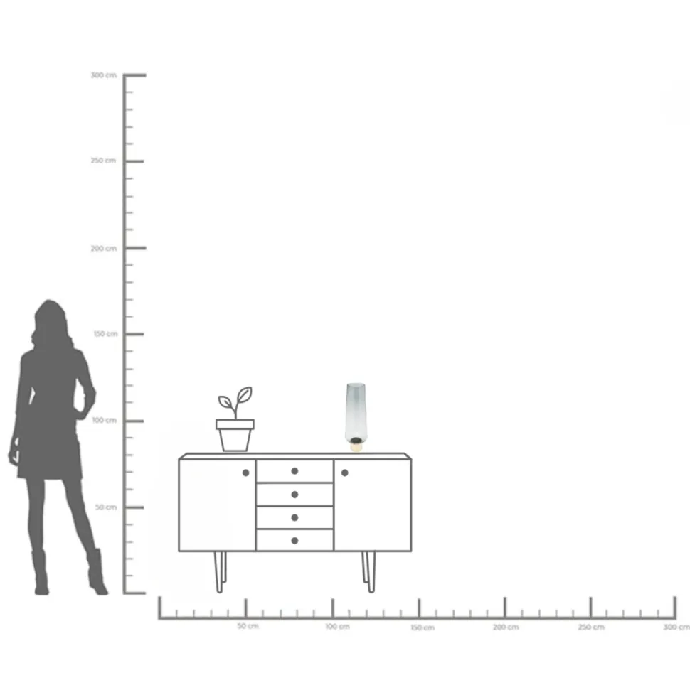 Vase Noble Ring Grau 40cm