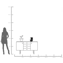 Vase Rostro Side Schwarz 27cm