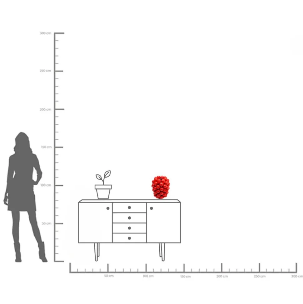 Vase Strawberries Rot 30cm