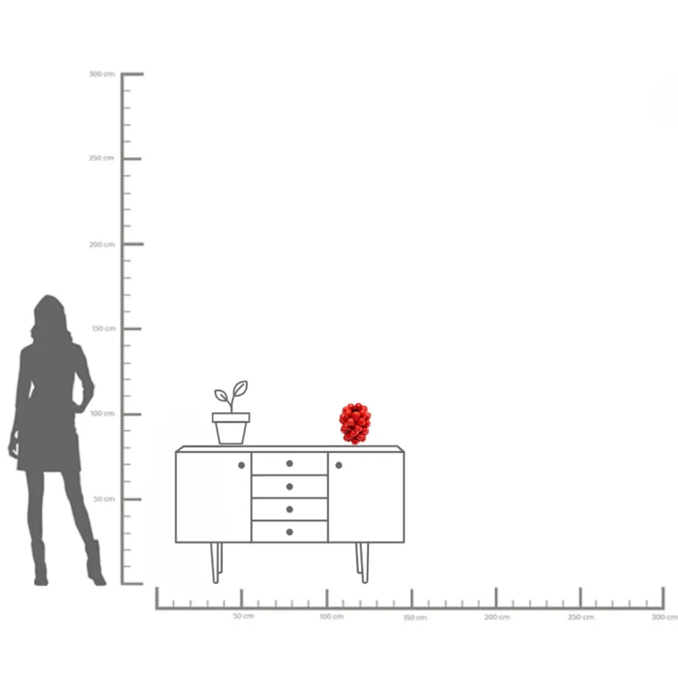 Vase Strawberries Rot 24cm