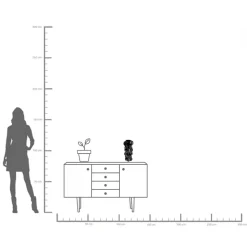 Vase Viento Schwarz 35cm