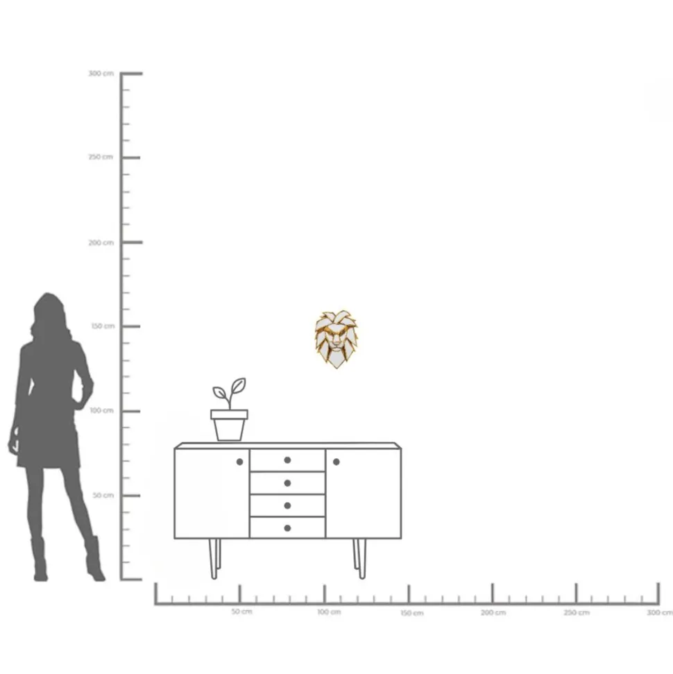 Wandobjekt Lion Mirror 35cm