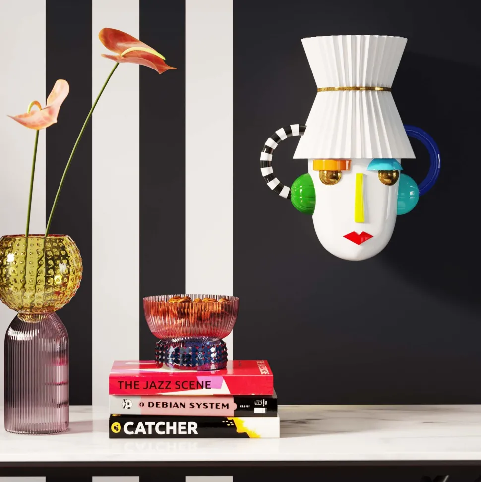 Wandobjekt Mesquerade Weiß 37x41cm