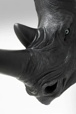 Wandobjekt Rhino Head Antique Schwarz 22x43cm