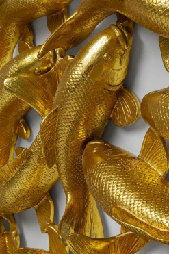 Wandobjekt School of Koi Gold Ø160cm
