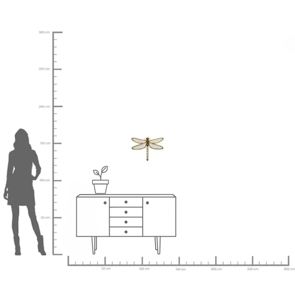 Wandschmuck Dragonfly Mirror 36x46cm