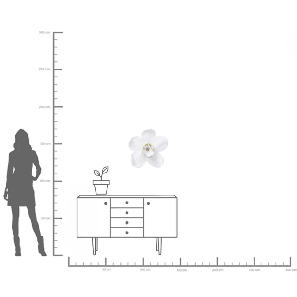 Wandschmuck Orchid Weiß 54cm