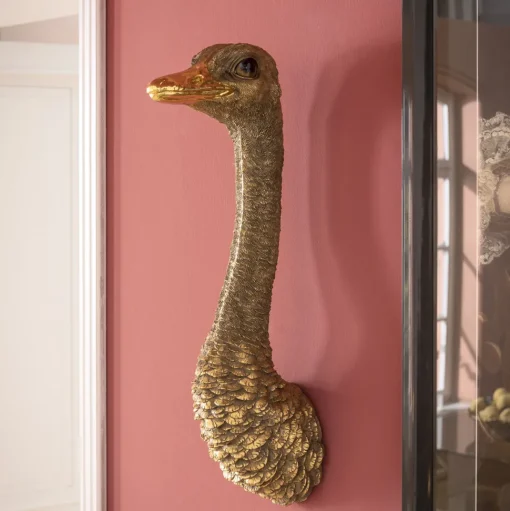 Wandschmuck Ostrich Gold 19x72cm