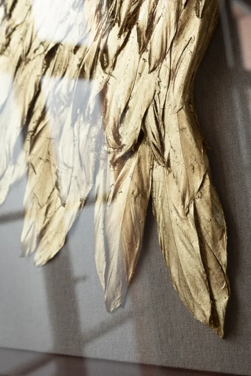 Wandschmuck Wings Gold-Weiß 120x120cm