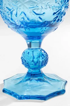 Weinglas Ice Flowers Blau