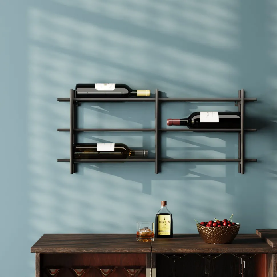 Weinregal Cape Town Schwarz 80x34cm