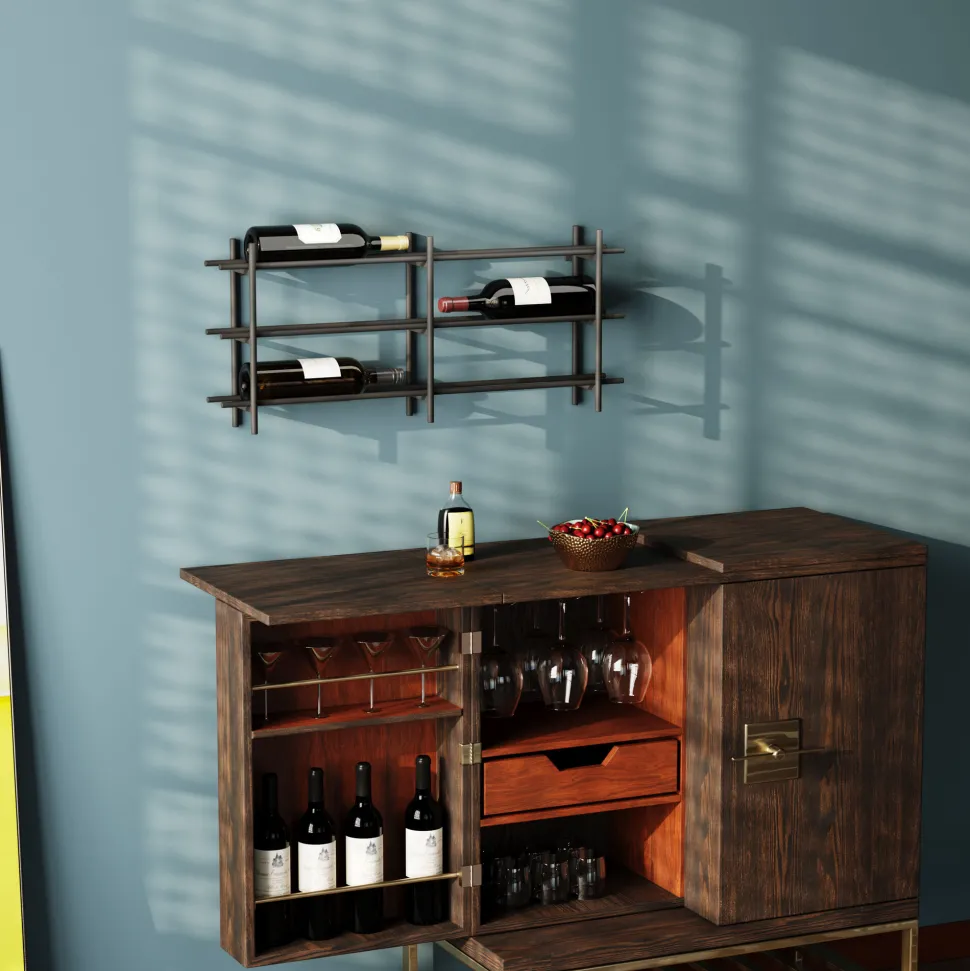 Weinregal Cape Town Schwarz 80x34cm