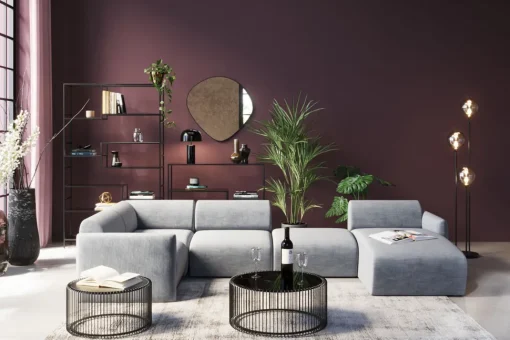 Wohnlandschaft 2 Lucca Grau Rechts 328cm